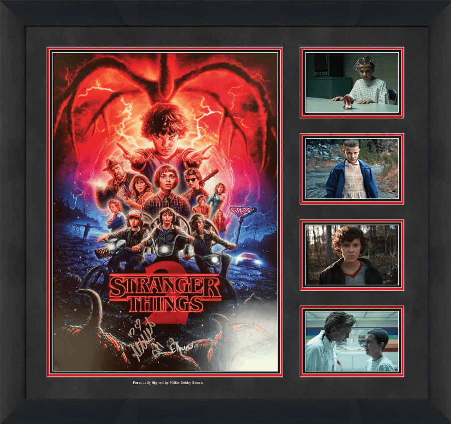 Stranger Things Framed Display Signed by Millie Bobby Brown - Memorabilia Framers Shop